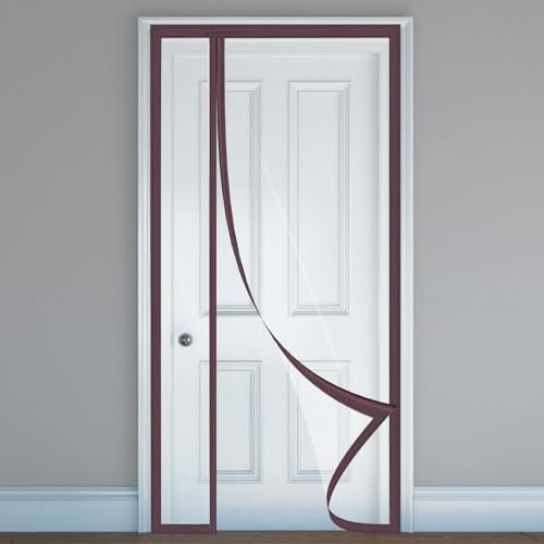 Zanzariera magnetica per porta, trasparente, in rete, per cucina e balcone, isolante, copertura per porta scorrevole, dimensioni 1,05 x 2,1 m, facile da installare e durevole