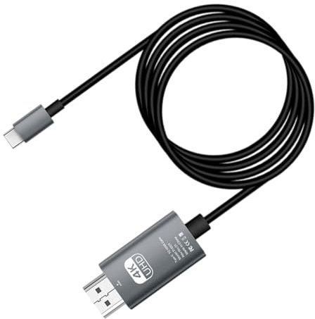 Generisch Adattatore da tipo C a HDTV – Cavo 4K 60Hz | su connettore per computer portatile monitor TV | Cavo di intrattenimento domestico ad alta velocità – Convertitore video portatile