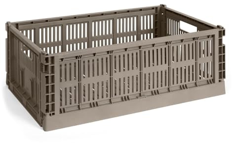 HAY - Colour Crate Korb L, 53 x 34,5 cm, warm grey, recycled