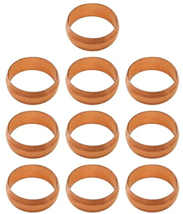 PlumbEZ 15mm Compression Copper Olives Pack of 10 - WRAS Approved 15mm Olives for Copper Pipe & Compression Fittings, Plumbing Compression Rings for Pipe Joint Repair