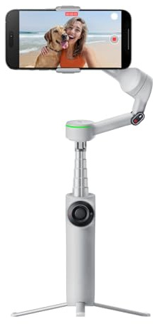 Insta360 Flow 2 Pro, stabilisateur IA pour téléphone avec Apple DockKit, trépied et Perche à Selfie, Inclinaison Libre, Suivi panoramique 360, Portable pour vlog Voyage, Pack créateur Gris