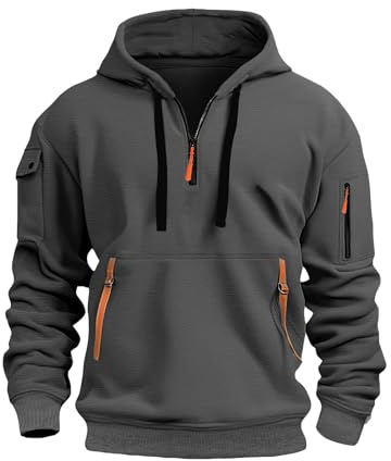 Hoodie Herren - Reißverschluss Sweatjacke Übergangsjacke Zip Pullover Kapuzenpullover Leicht Sweatshirt Hoody Zipper Hoodies Jacket Trainingsjacke Jacke Winterjacke Oversized Sportjacke Strickjacke