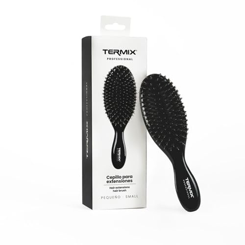 Termix Cepillo Pelo para Extensiones, Cepillo Cerdas Jabali Naturales y Nylon Flexible, Desenredante Pelo Mujer, Respeta Fijación de Extensiones Sin Dañar, 2 Tamaños
