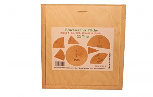 Ebert Bruchrechner/ Prozentrechner Kreis im Holzkasten mit Schiebedeck