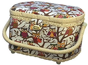 MICHLEY Grand Panier à Couture de qualité supérieure avec kit de Couture de 41 pièces, 26,7 x 20,3 x 17 cm