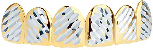 Gold Grillz - One size fits all - Diamond Cut IV - Top