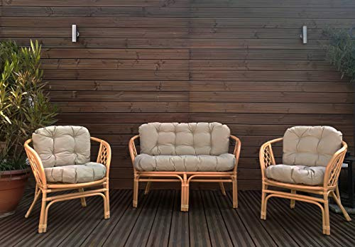 Mayaadi-Home set dynor för trädgårdsbänkar i 6 delar, set sittdynor för trädgård, Steve, beige JCG1