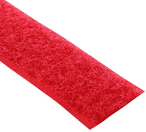 KLEBESHOP24 Klettband ZUM NÄHEN, Flauschband, 20 mm x 3 m, rot | nur Flausch - NICHT selbstklebend