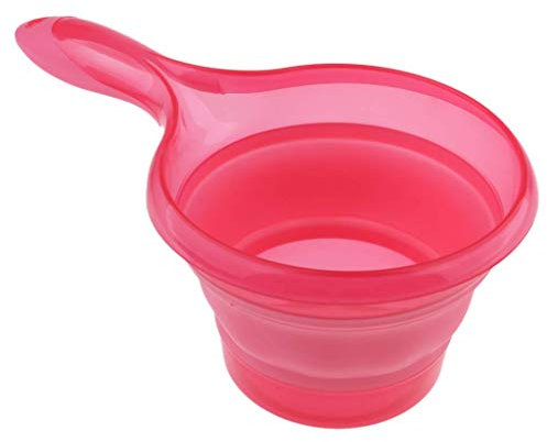 Tubayia Foldable ladle, sauna ladle for kitchen, bathroom, camping, sauna (pink)