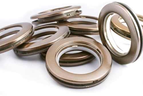 42 Pack Curtain Grommets Inner Diameter 1-9/16(40mm) Plastic Curtain Eyelet Rings Hole Nanoscale Low Noise Large Installation Kit for Fabric (Coffee)
