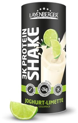 Layenberger 3K Protein Shake Joghurt-Limette (1x360 g) | 79 % Eiweiß, nur 3,2 % Kohlenhydrate, 8,3 g Zucker