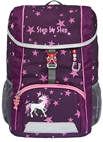 Step by Step Rucksack-Set Kid „Unicorn Nuala“, mit Sitzkissen, ergonomischer Mini-Ranzen mit höhenverstellbarem Brustgurt, für Kindergarten, Vorschule und Freizeit, 13 l, lila-rosa