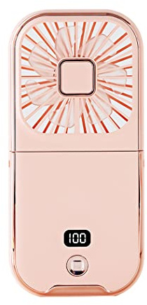 HUADEYI Neck Fans,Hands Free Portable USB Rechargeable Foldable Fan Mini Fans with Mobile Phone Holder Multi-Functional Personal Fan Perfect for Travel Sports Office and Outdoor(Pink)
