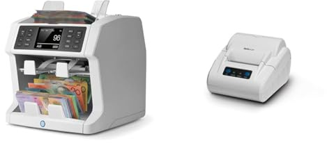 Bundle of Safescan 2985‑SX Geldzählmaschine zur Wertzählung und Sortierung gemischter Banknoten mit 7‑facher Echtheitsprüfung und flexiblen Sortieroptionen + Safescan TP‑230 Thermodrucker für Ausdruck