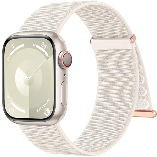 Higgs Bracelet Tissé Nylon Compatible avec Bracelets Apple Watch 40mm 38/41mm 44mm 42/45mm 46mm 49mm Ultra 3/2/1 Homme Femme, Elastique Sport Loop Nylon pour iWatch Serie 11/10/9/8/7/6/5/4/3/2/1/SE