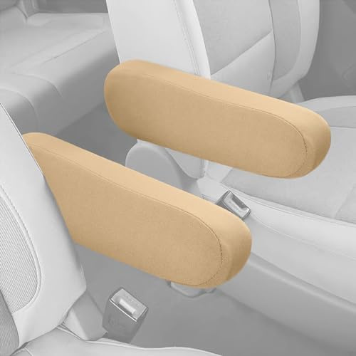 LIANGQI 2 stycken armstöd framsäte armstöd framsäte elastiskt armstödsskydd armstöd SUV elastisk universell mångsidig för bilar, terrängfordon, husbilar (beige)