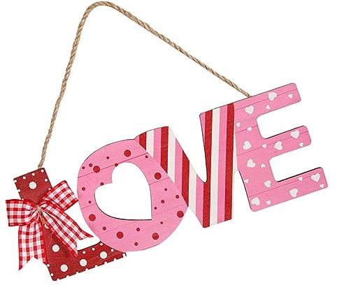 CORHAD Valentinstag Holzschild Love Wanddekoration Romantisches Hängendes Herz Für Tür Und Wand Dekoration Für Valentinstagspartys Und Liebevolle Anlässe
