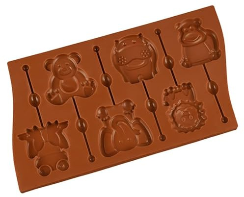 IMIKEYA Moule Silicone 6 Cavités Sucettes Animaux Grenouille Singe Moule Bonbon Chocolat Pour Gâteaux Et Glaces Antiadhésif Passe Au Four Micro-Ondes Réfrigérateur Lave-Vaisselle