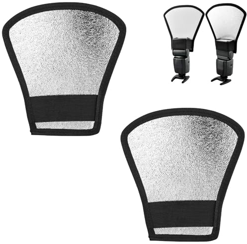 LiJuanWang Flash Diffusore, 2 pezzi 2 in 1 Argento, Riflettore per Speedlite, Studio, Diffusore di Luce, Tessuto Morbido, Argento/Bianco