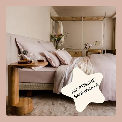Amqua ägyptische Baumwolle Bettwäsche 200x220 Satin | Mako Satin Bettwäsche 200x220 Rosa | Bettbezug 200x220 Kissenbezug Set 2X 80x80 | Hotel Bettwäsche | Aesthetic Bettwäsche | Deckenbezug 200x220