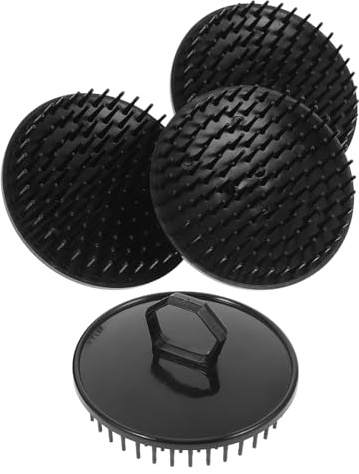 Runde Kopfhautbürste 4 Stück aus Pe, Schwarz, für Haarpflege | Scalp Brush, Kleine Shampoobürste, Kleine Kopfhautbürste, Haarduschbürste, Kopfmassage