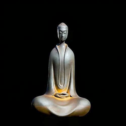 Daisylily Estatua de Buda sin Rostro, Escultura de Buda de Hierro Fundido sólido, decoración Zen para Interiores y Exteriores, decoración del hogar de Buda de meditación para habitación Espiritual,