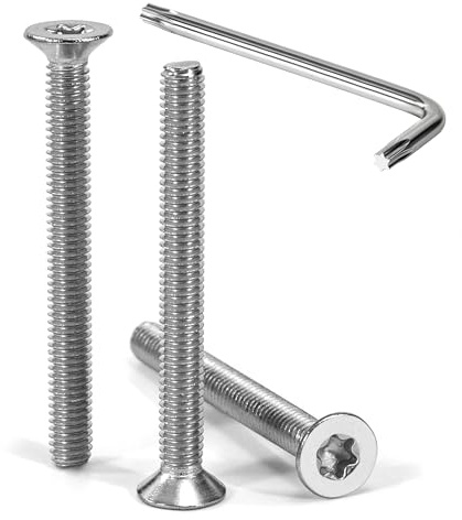 Tunejoy Tornillos de Cabeza Avellanada Torx M4 x 40 mm Tornillo Avellanado Mecánico de Acero Inoxidable A2 V2A con T20 llave Rosca Completa 30 Piezas