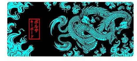 HUANGSHIJUNOUS Lock Edges Tastatur-Pads, großes Büro, rutschfest, Computer-Mauspad, Kunst-Drachen-Schreibtischmatte, Gamer, individuelles Heim-Mauspad(TL2201,300x800x2mm)