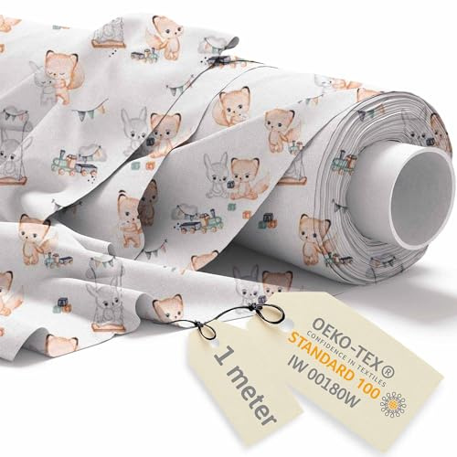 DreamRoots Stoffa cotone al metro - Tessuti a metraggio bambini - Tessuto al metro - Tessuto cotone - Stoffe per cucito creativo 160cm x 1M