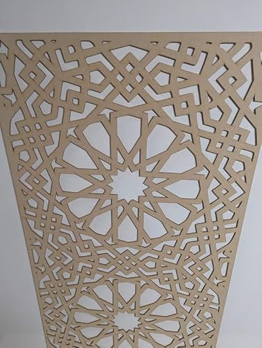 Panel decorativo de madera, tabique de pared, rejilla de cubierta de radiador, decoración de muebles, cortado con láser de tablero MDF de 3 mm de grosor (tamaño 1200 mm x 610 mm), patrón de cruz