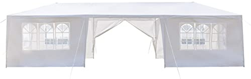 Grand chapiteau de jardin blanc avec 8 parois latérales amovibles résistant à l'eau Idéal pour les mariages et événements