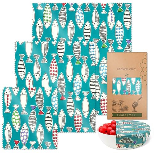 Elegantes envoltorios de cera de abeja para alimentos, juego de 3 unidades, mantiene la frescura de los alimentos de algodón naturalmente resistente, accesorio para el hogar para la organización