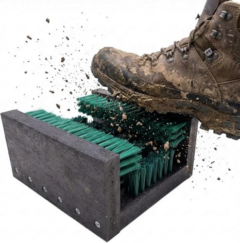 Grattoirs à Chaussures en Plastique - Paillasson d'extérieur - Grattoir à Chaussures Robuste - Brosses d'extérieur - Paillasson - 30 x 27 cm - Vert