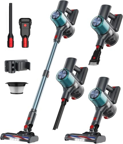 ECOVORTEX Cordless Vacuum Cleaner, 230W Stick Vacuum with Powerful Suction, 50Mins Runtime Vacuum Cleaners