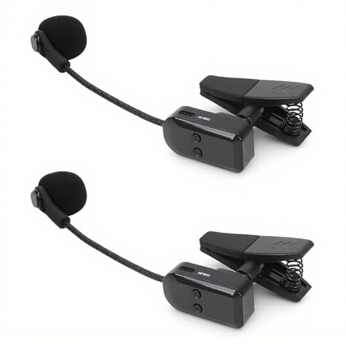 YUEHISY 2.4g Micrófono de Saxofón Inalámbrico, en el Micrófono de Instrumentos de Música con Sonido HiFi, para el Clarinete de Trompeta de Saxofón, Uso Interior de Interior