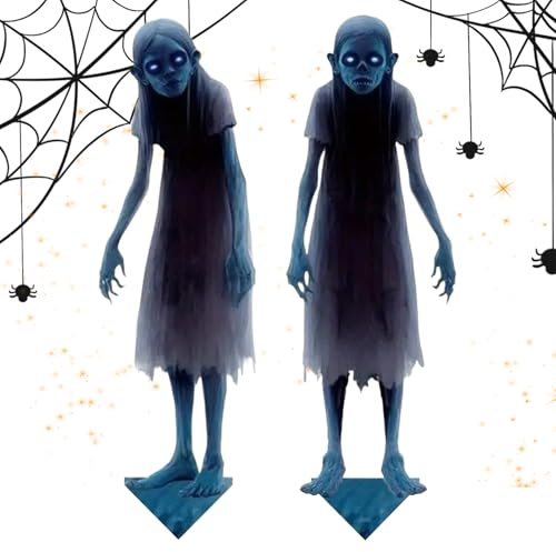 Tewzafiya Manschettknappar för Halloween Trädgård - Vänster Metall 2 Stycken Trädgårdsskyltar, Haunted Husdekorationer För Uteplats Karnevalfest