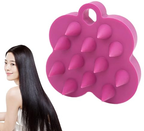 qokeeu Spazzola per shampoo, manuale in morbido silicone massaggiante – Spazzola massaggiante per il cuoio capelluto | Per la cura dei capelli e il massaggio alla testa delle donne con shampoo sotto