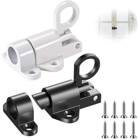Chiavistello a Molla,2 PCS Rimbalzo Serratura Porta Automatico Automatico Bullone Molla Porta in Lega di Alluminio con Viti Serratura a Rimbalzo per Porte in Legno Finestre Porte di Armadi