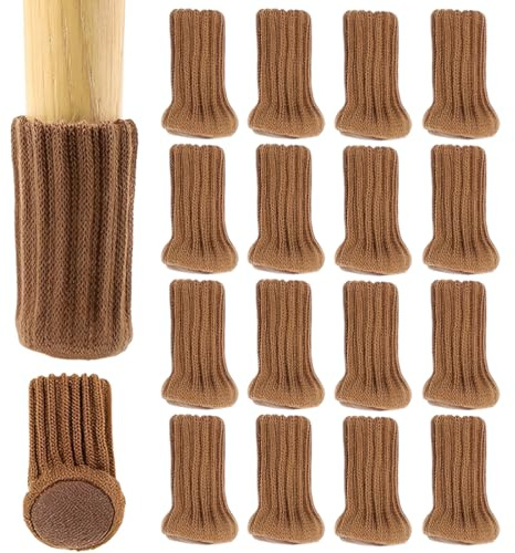 LAKPYN 16 psc Protege Pied de Chaise Chaussette Chaise pour Pieds de Chaise de Chaussette Chaise pour Pieds de Chaise Pieds de Meubles Patins Antidérapants pour Convient aux Pieds Brun