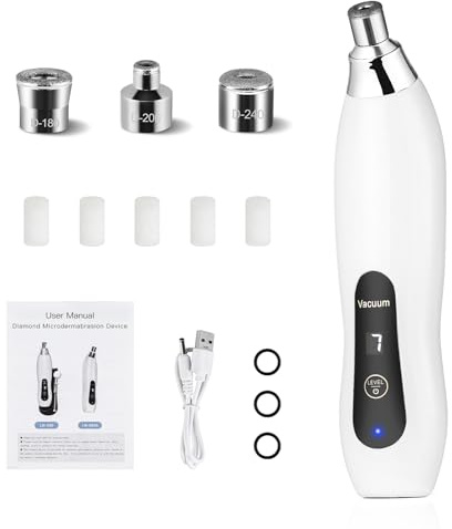 Diamond Microdermabrasion Machine, 7 Suction Modes Professional Microdermabrasion Machine, 60KPg Blackhead Remover Portable Microdermabrasion Device for Personal Home Travel Use