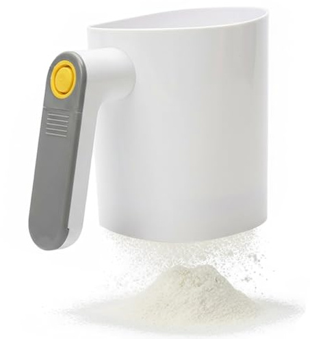 Electric Flour Sifter Battery Operated, 7.4x4.8x6.0 Inch White Flour Sieve for Baking, Electric Sifter for Powder SugarHome Decor