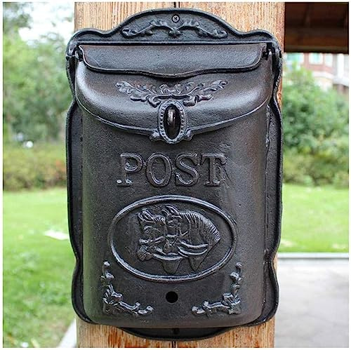 Cassetta postale for villa retrò in ghisa - for interni resistente alla pioggia, sospesa a parete