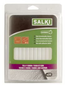 SALKI | Barras para Tela y Cuero para Bricolaje y Montajes | 25 Unidades | 12x195mm | Color Blanco