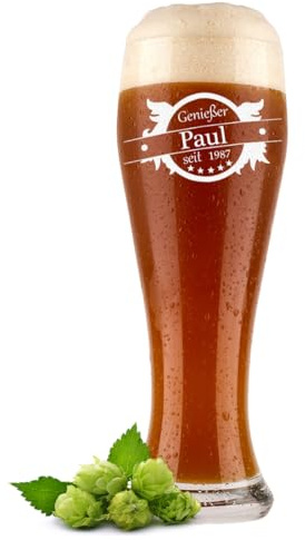 polar-effekt Bierglas mit Gravur personalisierte Weizenglas 0,5 Liter Glas als Geschenkideen für Papa Weizenbierglas Geschenke für Männer Geburtstagsgeschenk, Vatertagsgeschenke