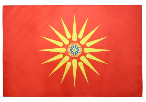 AZ FLAG Bandiera Macedonia etnica 150x90 cm Macedone Poliestere 100D Asola | Uso interno ed esterno bandiera decorativa doppie cuciture e bordi rinforzati con guaina per asta