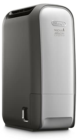De'Longhi Tasciugo AriaDry Light DNS80 Deumidificatore, Asciugabiancheria, Antimuffa, Purificatore d'aria, Ionizzatore, 7,5L al Giorno, Silenzioso senza Compressore, Timer e Autospegnimento, Grigio