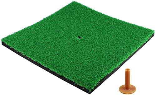CRESTGOLF Golf Hitting Mats Indoor/Outdoor SBR Golf Mats for Driving Range Practice, Backyard Use - Green, 12 x 12 Inch