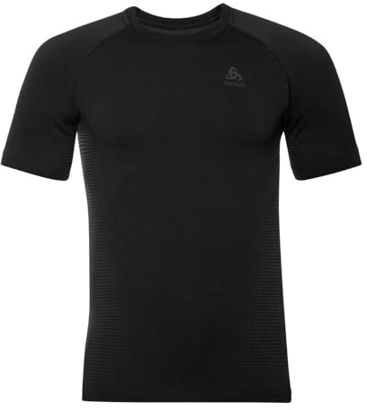 Odlo Thermounterwäsche Herren Performance Warm I Funktionsshirt Kurzarm I Warme Skiunterwäsche Kurzarm Funktionsshirt mit Rundhals I Herren