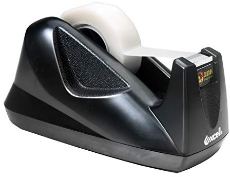 Excell Tisch-Klebebandabroller, 19 mm, ohne Band | Einhandabroller, rutschfestes Pad, beschwerte Basis, für Büro, Zuhause und Geschenkverpackung