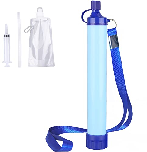 Camping Water Filter Personal Water Purification Straw Portable Outdoor Survival Purification Kit, 0.01 Micron Emergency Gear for Hiking, Travel and Emergency Preparedness